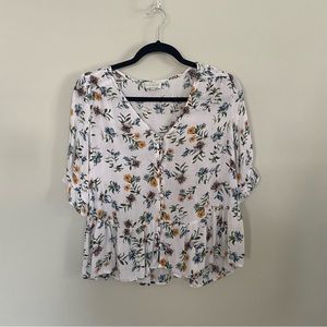 Lucky Brand Women’s Floral Peplum Top